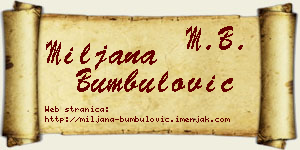 Miljana Bumbulović vizit kartica